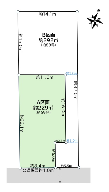 岡崎市中島町字遂分　Ａ区画