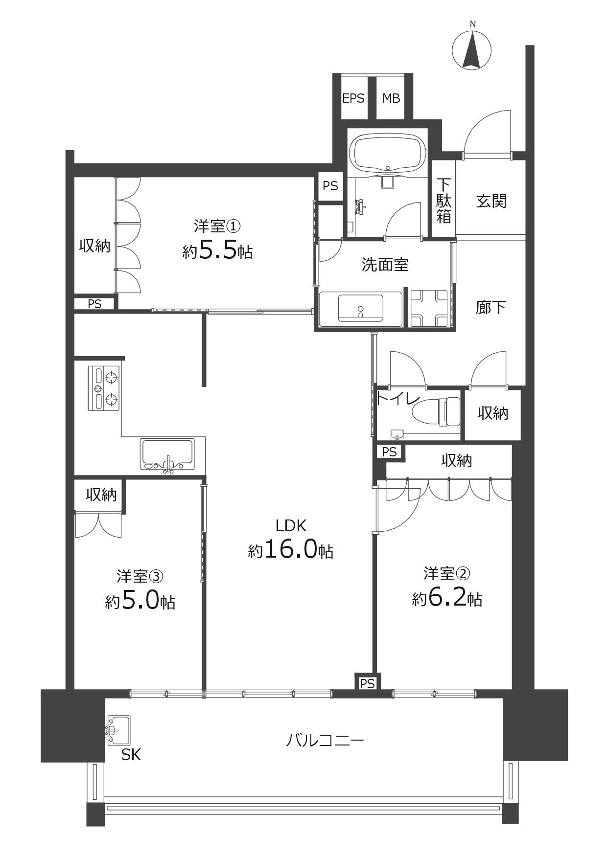 区画図／間取り